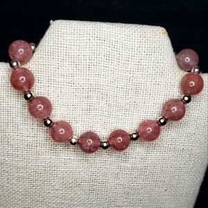 Strawberry quartz bracelet